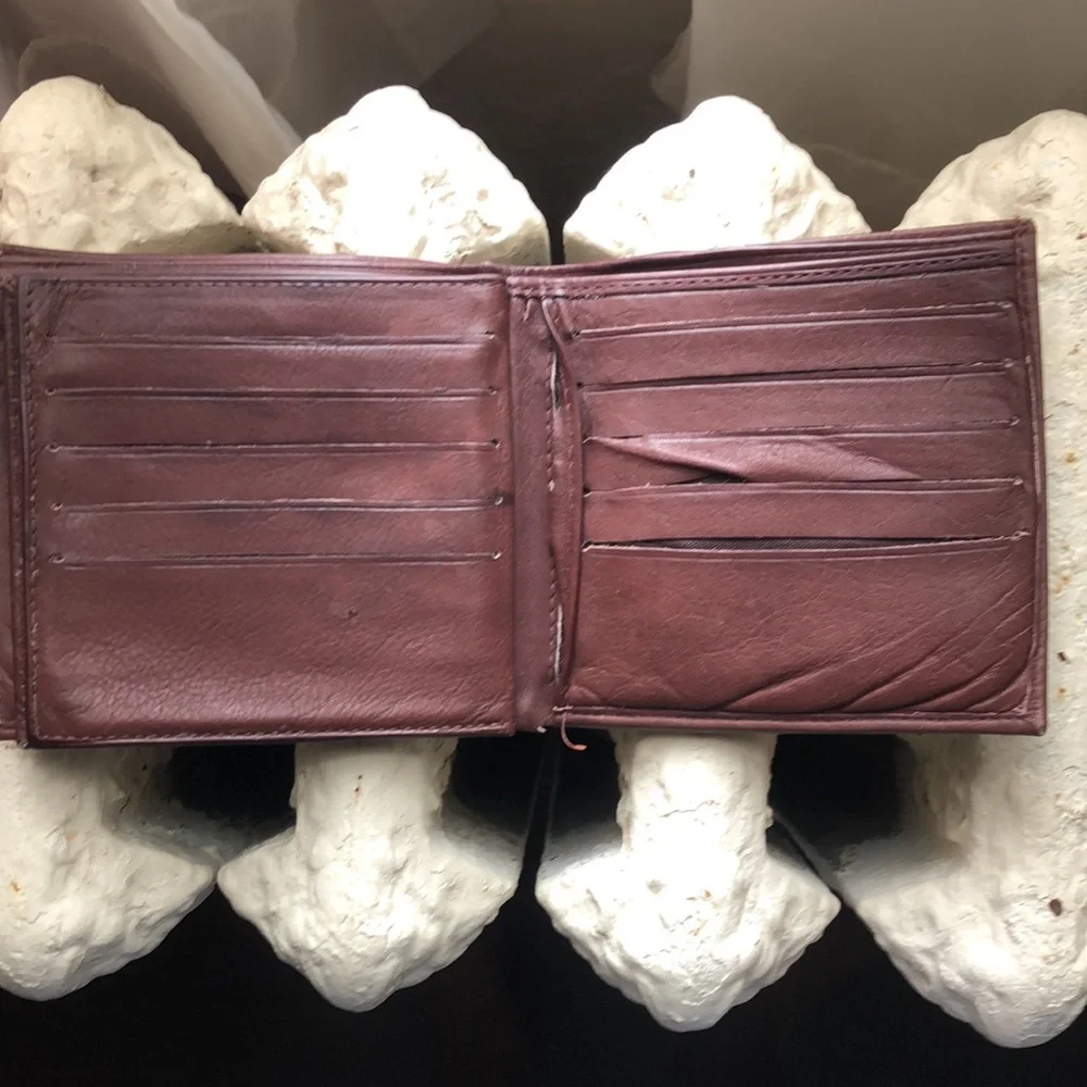 Two EUC leather wallet billfold